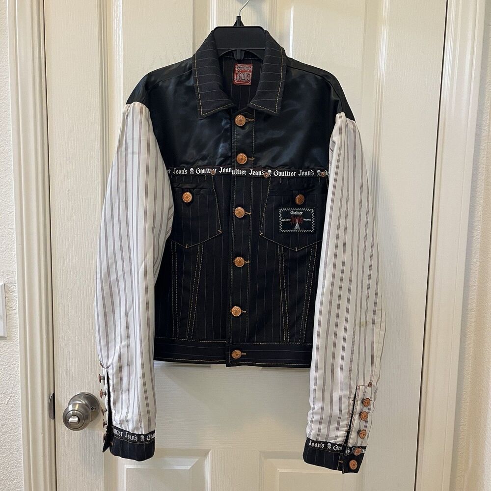 Jean-Paul Gaultier Jean's Striped Black Reversible Jacket Women's